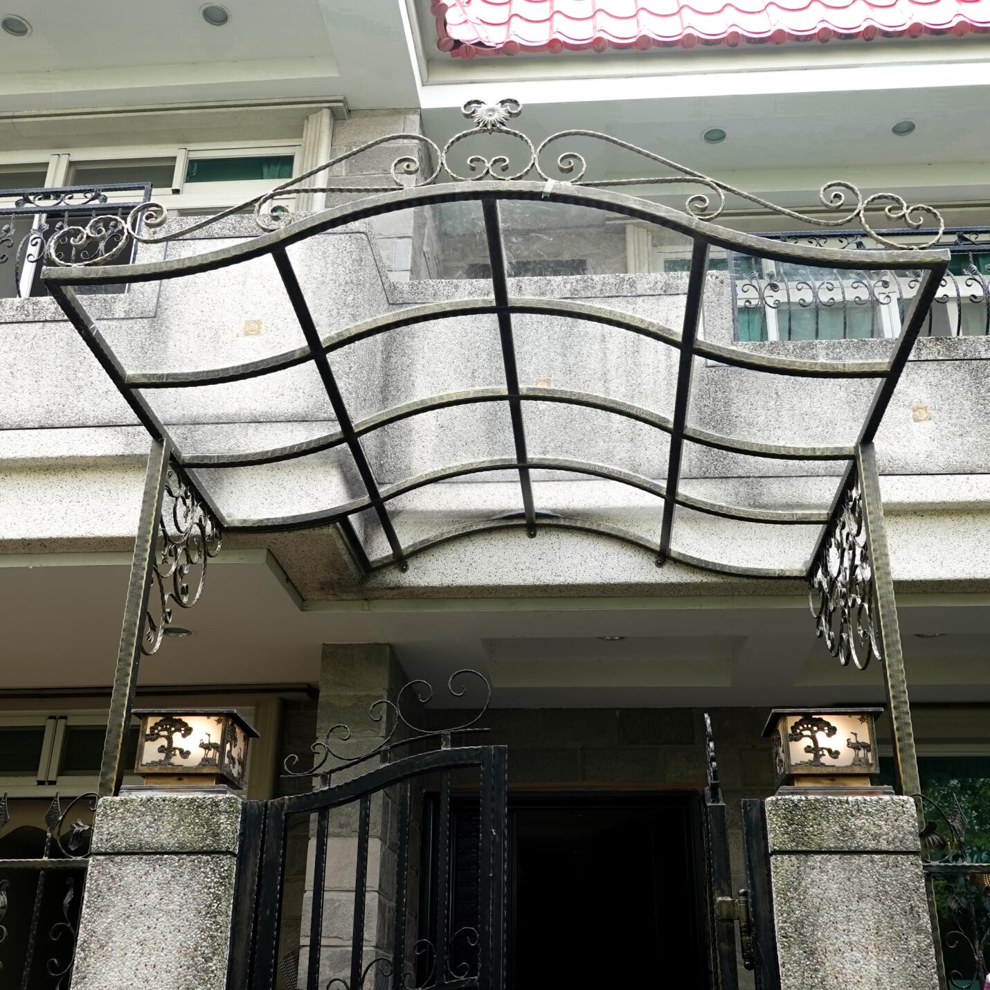 遮雨棚(3803+透明平板PC板)