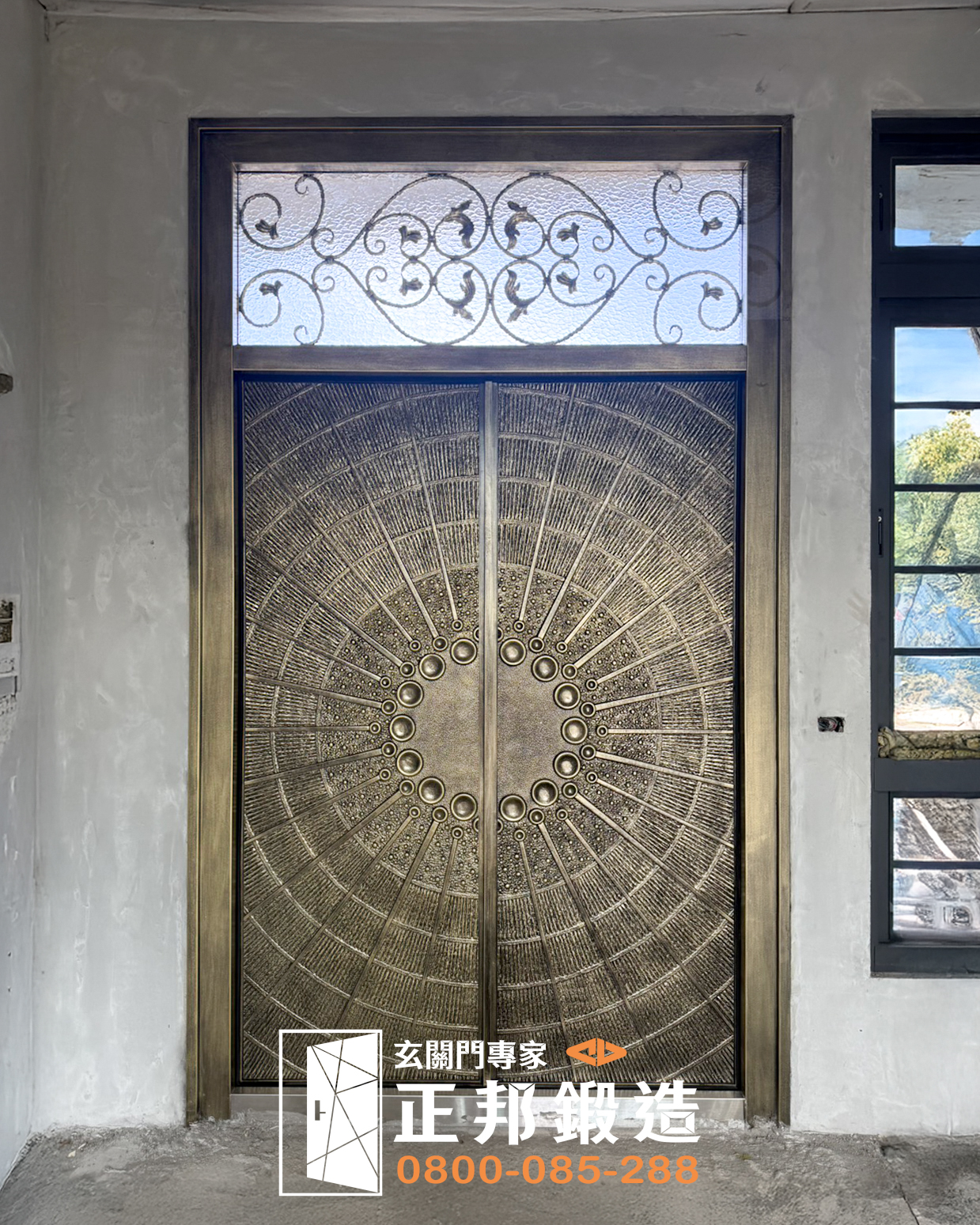 C9A-1039 開天設計 (烤底漆噴黑平光刷3803)湖口大門安裝 (4)