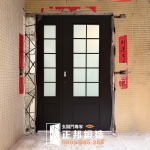 C9B-1078 (烤漆顏色FR-9637) 台南透天美式大門 格子窗門安裝 (2)