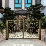 C9C-2078 手動雙開庭院門 (3815) 金屬色透天別墅庭院門