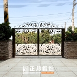 C9C-2078 手動雙開庭院門 (3814) 金屬色透天別墅庭院門