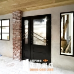 C9B-1076(古典褐,黑色多一點)門把3803 板橋玻璃造型門安裝案例 (4)