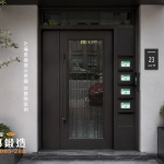 AI 模擬示意圖：正邦鍛造細線條造型玻璃玄關門 30款北歐風客廳大門示意圖-居家布置