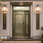 AI 模擬示意圖：正邦鍛造C9B-1002 新式中國風寺廟大門-門面設計