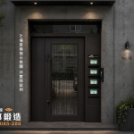 AI 模擬示意圖：正邦鍛造細線條造型玻璃玄關門 30款北歐風客廳大門示意圖-居家布置