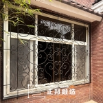 內湖防盜鐵窗安裝案例，使用【C9D-1073／古典褐】客製化防盜窗設計提升住宅安全性與外觀質感