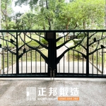 C9C-2077 (霧藍色) OT手動雙開庭院門 國小戶外門推薦 (5)
