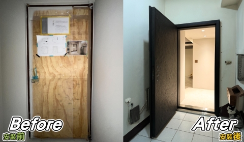 住家鐵門價格｜新竹玄關門包框換門安裝案例｜正邦鍛造