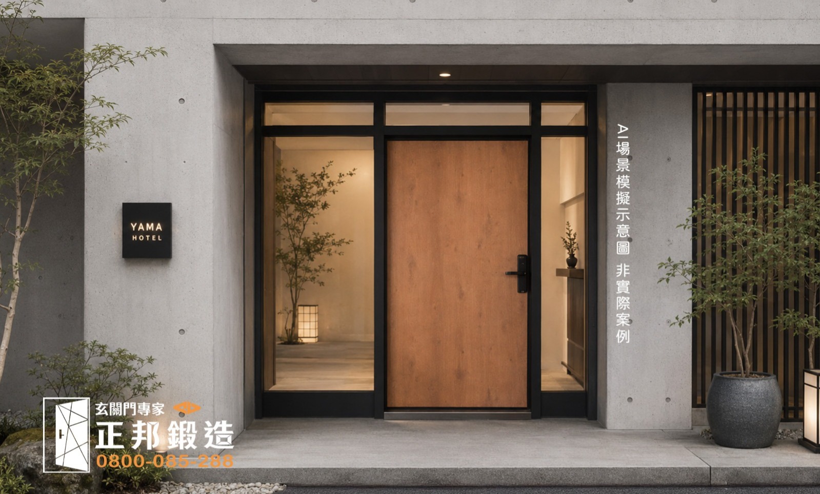 飯店大廳玻璃門設計｜氣派豪華自動感應門｜旅館度假村入口｜正邦鍛造